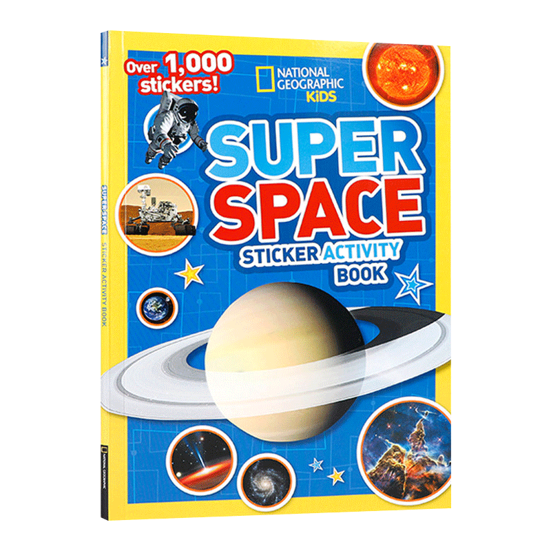 美国国家地理儿童超级星球贴纸活动书含1000个贴纸英文原版 National Geographic Kids Super Space Sticker进口英语书籍-图0