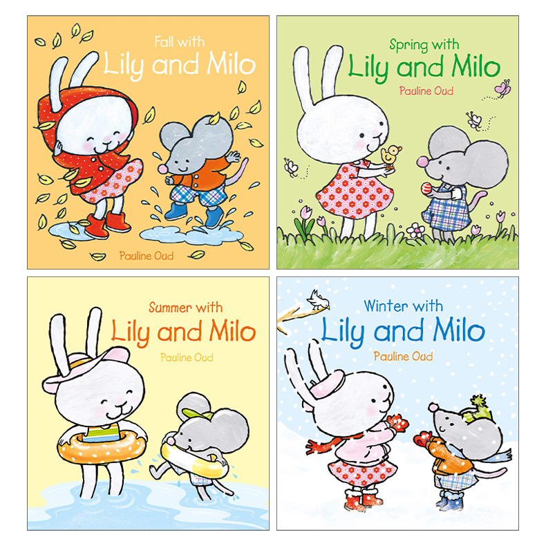 莉莉和米洛系列4册 Lily and Milo 精装 四季绘本 儿童英语启蒙阅读 Pauline Oud - 图1