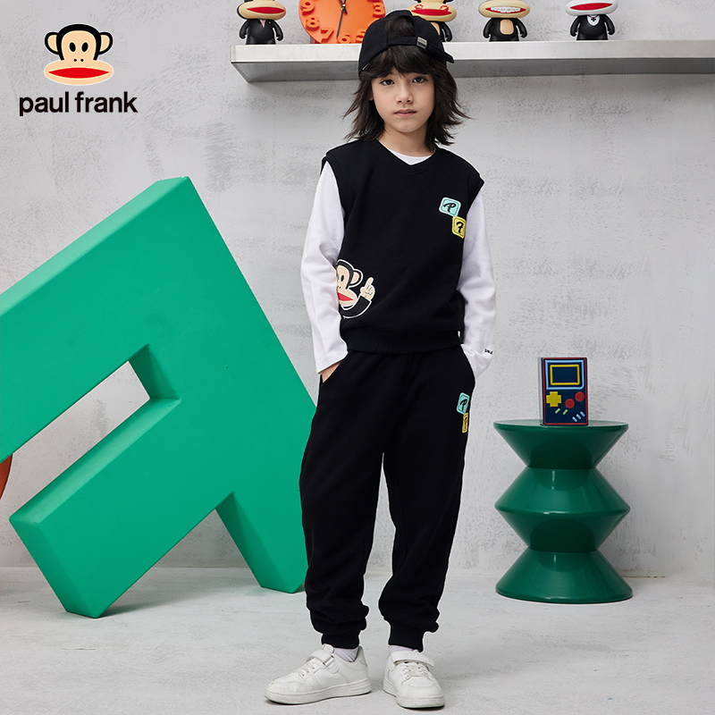 Paul Frank 大嘴猴 2023秋季新品男女童卫衣三件套（110~160码）3色