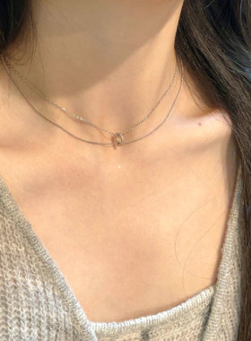 双层小众设计项链女简约