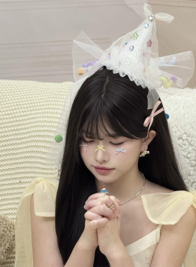 水钻生日帽发夹女甜心公主
