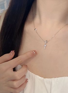 庄周梦蝶女月光石蝴蝶项链百搭