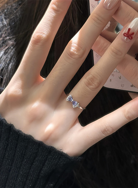 紫色小蝴蝶结戒指精致韩国爆款