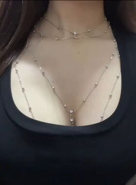 身体链女镶钻水钻胸链杨超越同款