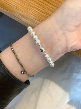 淡水珍珠磁吸手链女简约轻奢小众