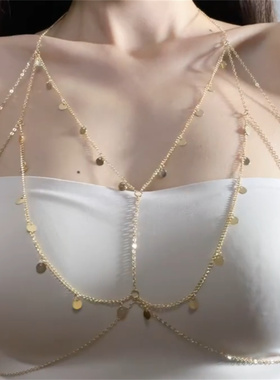 潮酷辣妹身体链胸链欧美锁骨链