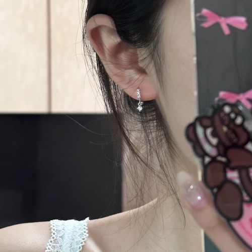 zoozmini小巧锆石耳圈女小众简约甜美百搭耳骨环精致气质耳钉耳饰 - 图2