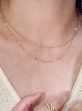 金素链项链高级感钛钢不掉色链子