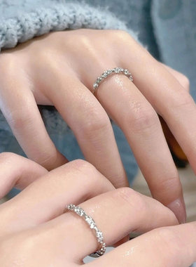 精致麻花小钻戒指开口可调节素圈