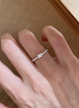 小方糖钻戒ins简约小众设计方块