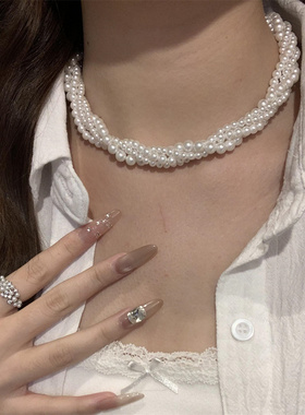 法式复古珍珠项链女ins博主时尚