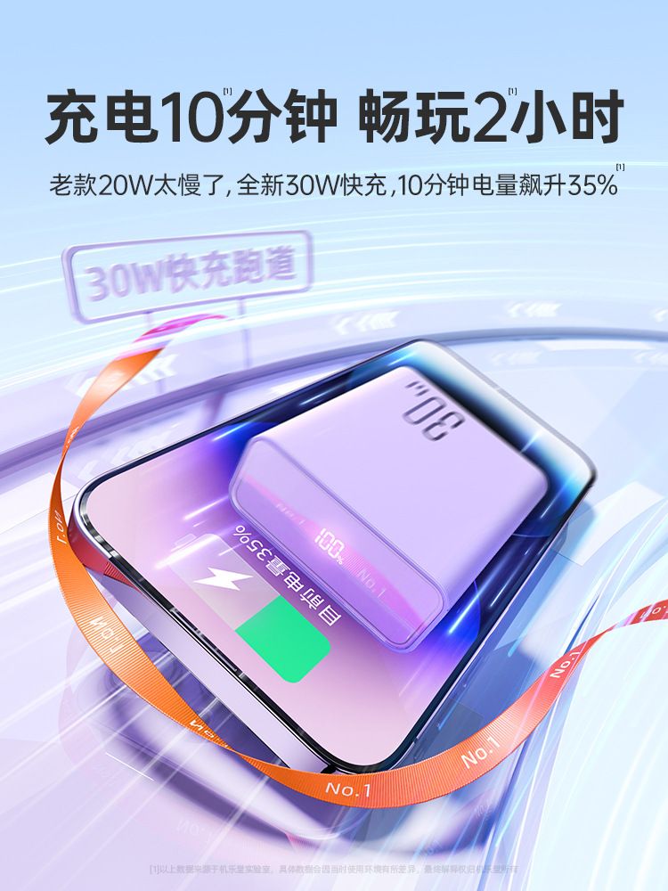 Joyroom Powerbank PD30W Fast Charging Portable双向快充充电宝 - 图1