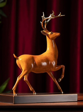 朱炳仁铜新中式创意桌面禄鹿亨通