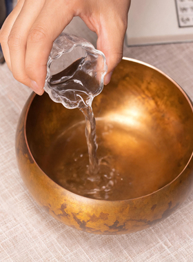朱炳仁铜山容海纳茶洗茶具装饰复古茶道高端古雅配件中式收纳