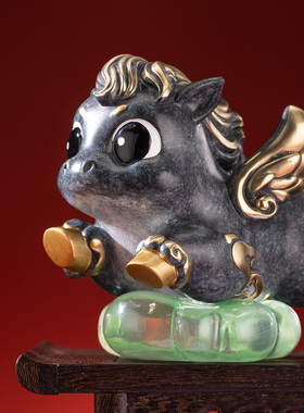 朱炳仁铜小福马摆件精致可爱马年本命年新春桌面装饰办公室礼物