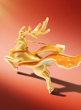 朱炳仁铜灵鹿胸针铜鹿轻奢精致服饰背包大衣装饰时尚伴手礼