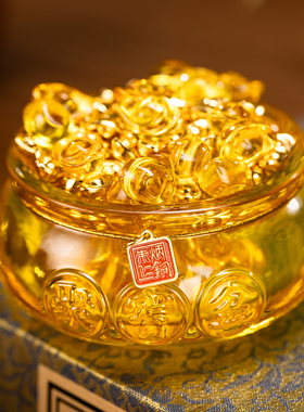 朱炳仁铜日富一日聚宝盆桌面装饰玄学小摆件开业礼物玄关乔迁送礼