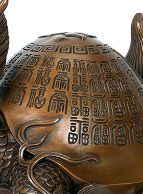 复古紫铜龙龟摆件居家办公室