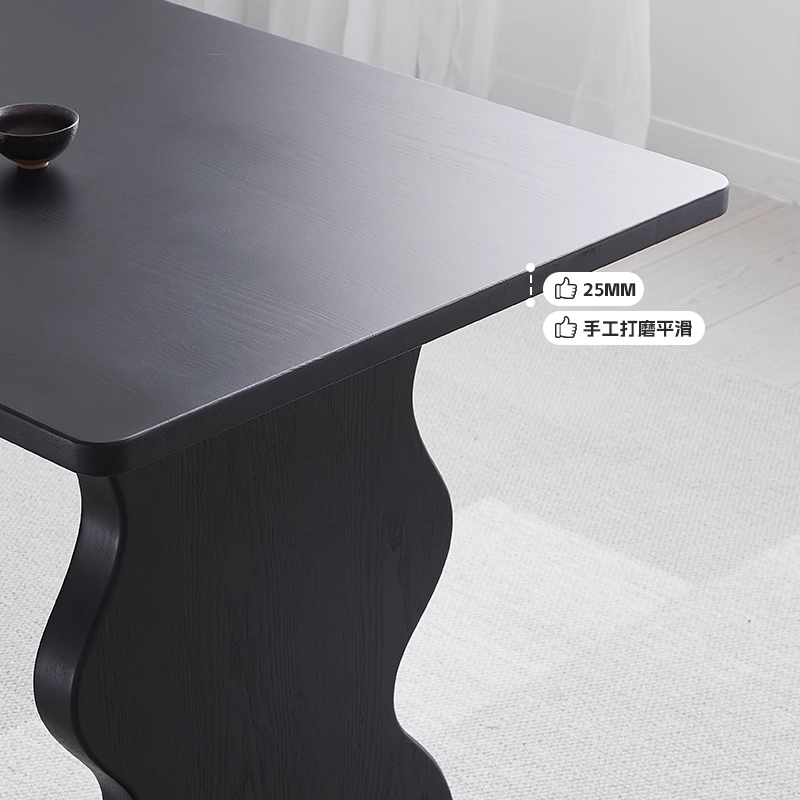 穆瑞家具中古餐桌家用餐厅饭桌子小户型长方形实木餐桌椅2023新款-图2