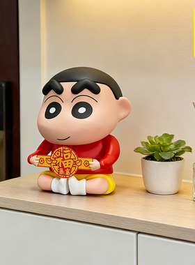 蜡笔小新桌面大摆件祝福语扫码二维码定制镜子亚克力可爱家居礼物