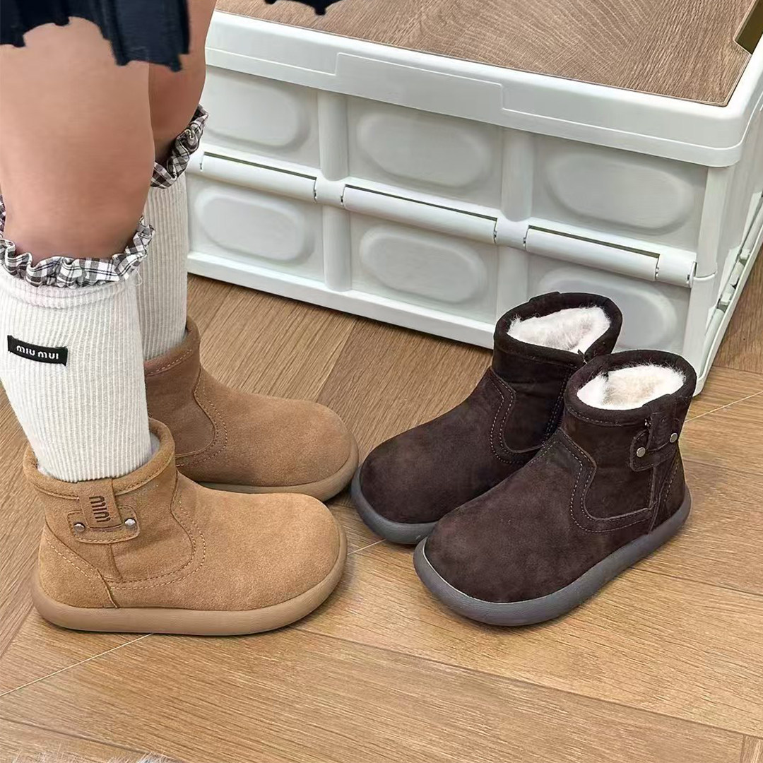 儿童大棉靴子2025冬季新款加厚绒女童雪地靴真皮英伦风男童马丁靴,淘宝优惠券,粉丝福利购,淘宝优惠卷