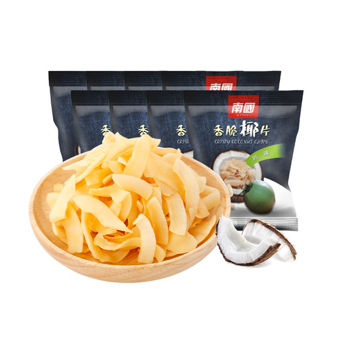 海南特产南国食品香脆椰子片25gx18包装炭烤椰片肉休闲办公室零食 - 图3