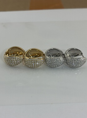 18k金 订制14k9k铂金950铂金850设计款镶嵌天然钻石培育钻石 耳饰