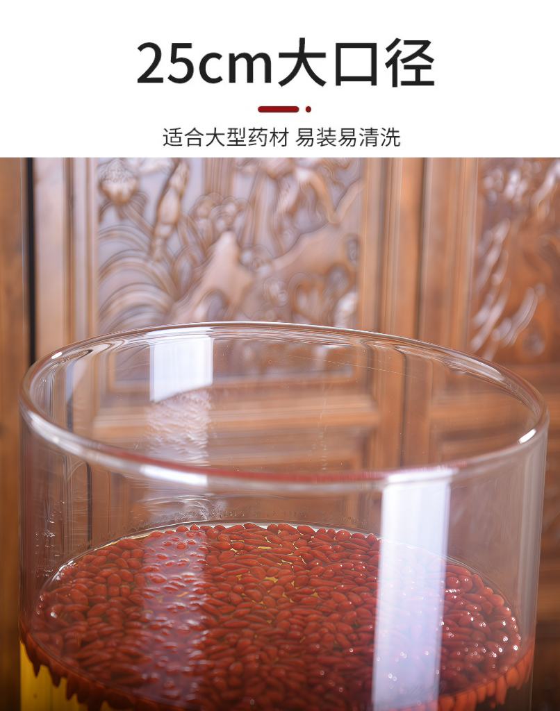 Thickened glass wine bottle 30kg 50kg 100kg ginseng and deer antler special wine bottle 1m2 large mouth glass wine jar