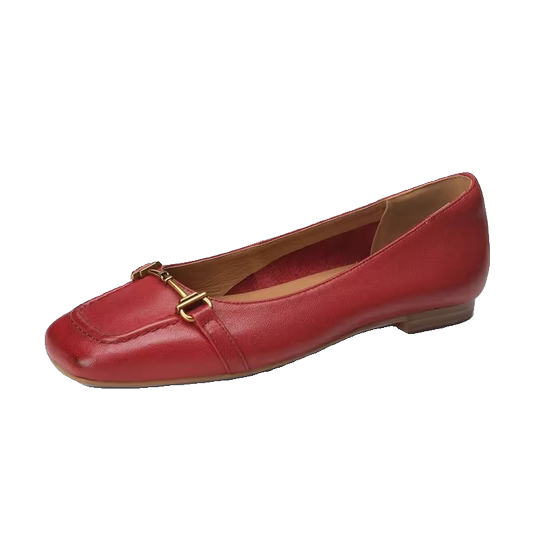 Simple commuting pumps for women flat red square toe