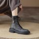 Thick-soled, thick-heeled Martin boots, retro, round toe, British style