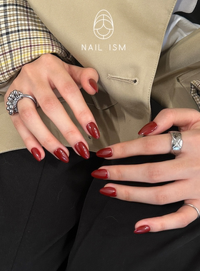 【NAILISM 纯色系列】枫叶红圣诞节秋冬美甲穿戴甲氛围欧美高级