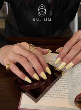【NAILISM 海莉美甲】蹭粉版柠檬黄奶黄初夏清新白女度假美甲