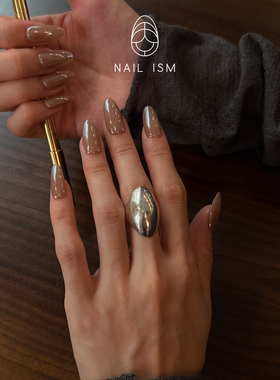 【NAILISM 海莉美甲】巧克力热可可蹭粉棕海莉高级气质欧美美甲