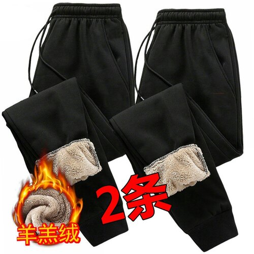 冬季男士加绒加厚休闲长裤2021新款宽松棉裤秋冬款羊羔绒运动裤子 - 图3