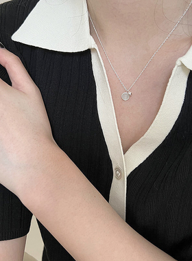 猫眼石项链925纯银材质女