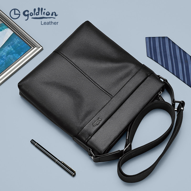 金利来2023新款牛皮男士上班斜挎包 金利来箱包男士包袋