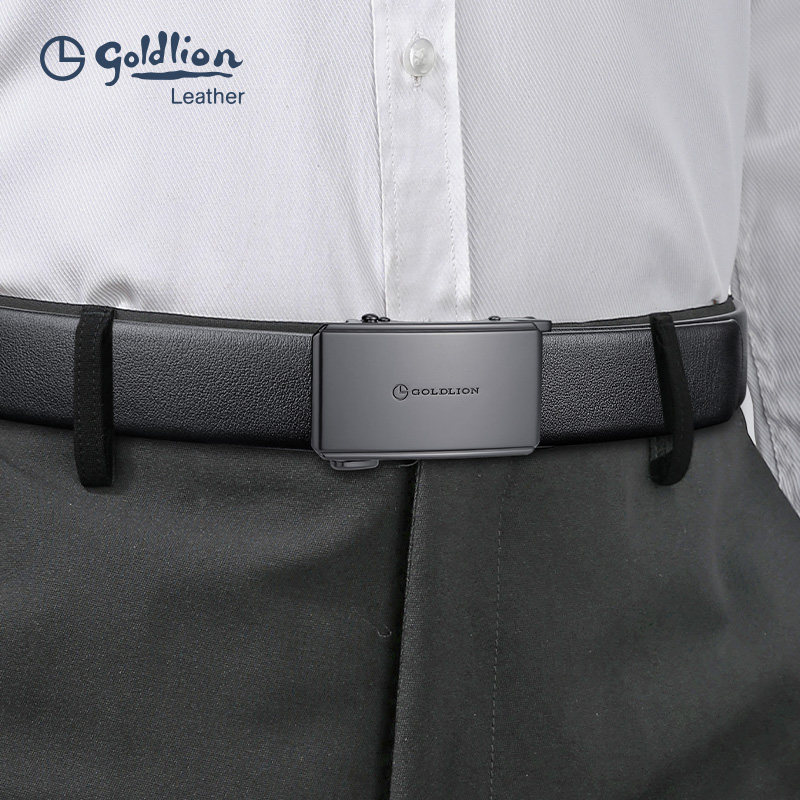 金利来新款皮带男真皮青年商务头层牛皮自动扣腰带合金扣头裤带潮