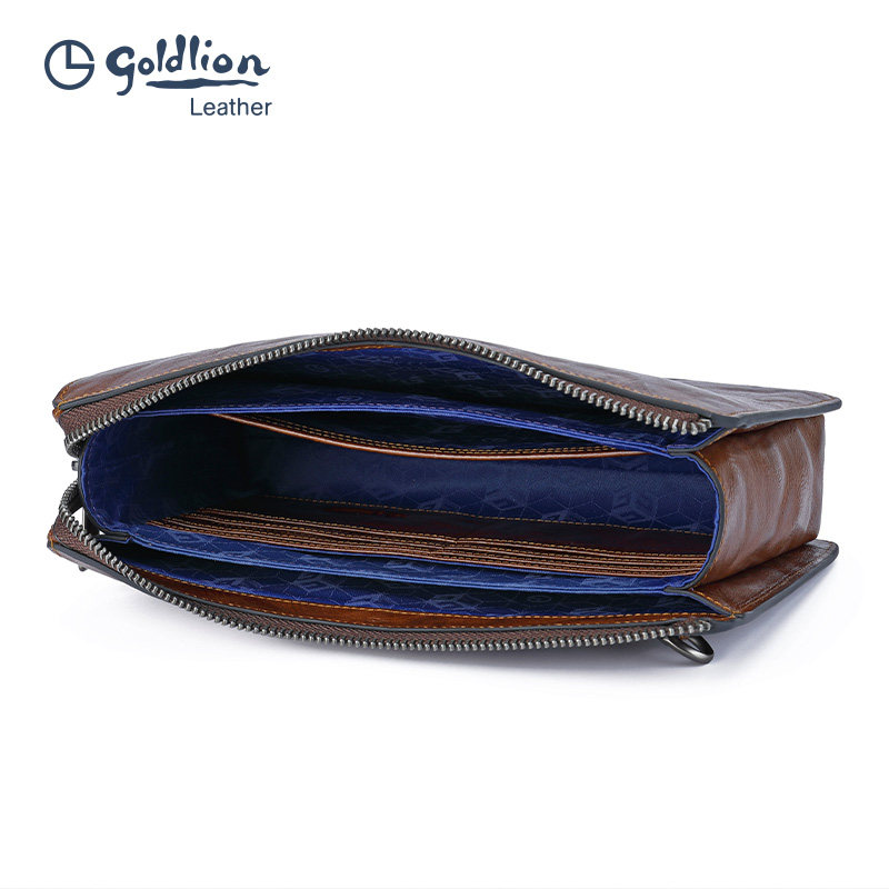 金利来2023新款男士真皮复古手拿包 金利来箱包男士包袋