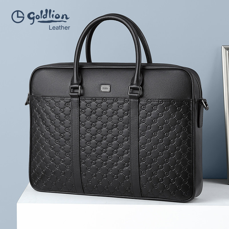 金利来商务真皮手提包压花纹公文包 金利来箱包男士包袋