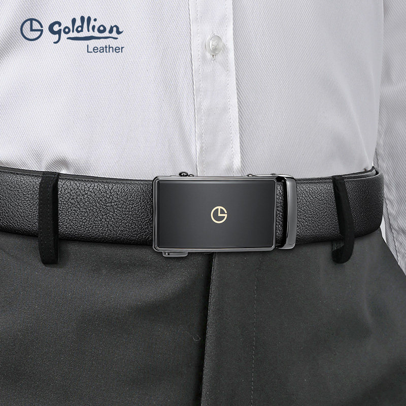 金利来轻奢质感皮带男士真皮自动扣新款商务潮流腰带头层牛皮裤带