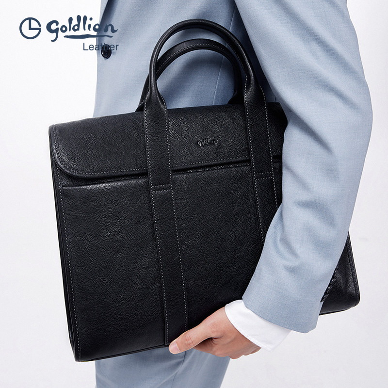 金利来2023新款手提包商务男牛皮包 金利来箱包男士包袋