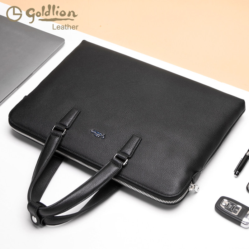 金利来2023新款牛皮男士上班公文包 金利来箱包男士包袋