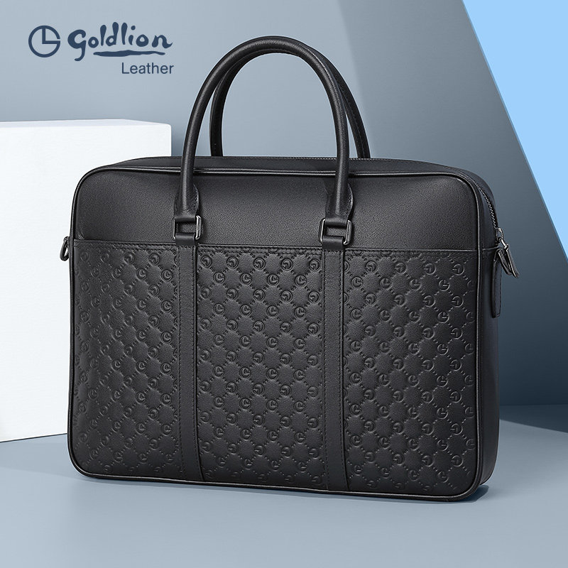 金利来商务真皮手提包压花纹公文包 金利来箱包男士包袋