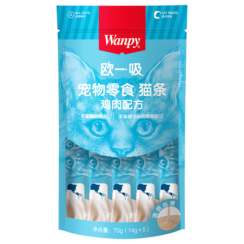 Wanpy顽皮猫零食猫湿粮猫咪零食欧一吸鲜猫湿条罐头妙鲜封包增肥 - 图2