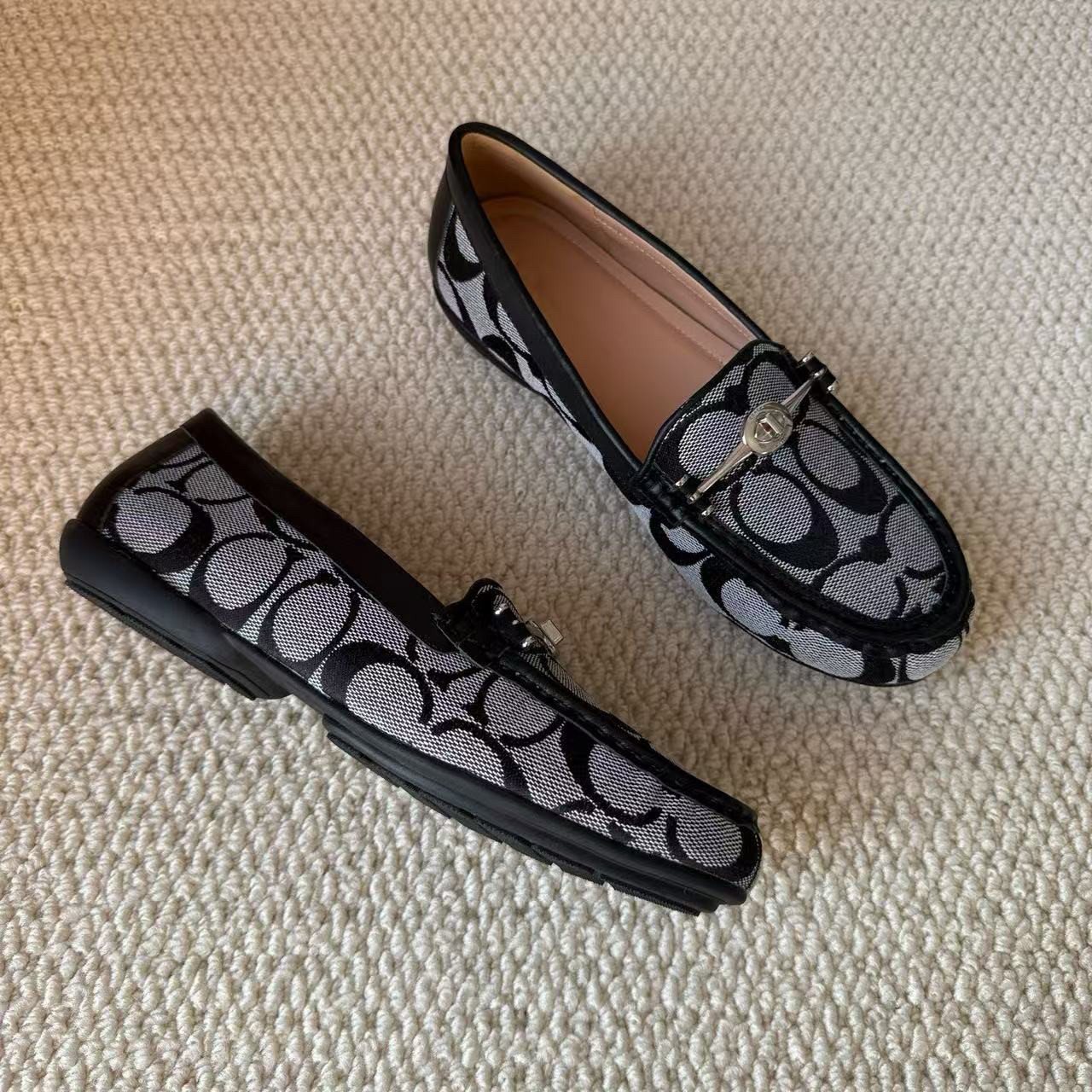 25新款帆布马衔扣低帮套脚复古百搭舒适防滑一脚蹬乐福鞋女豆豆鞋,淘宝优惠券,粉丝福利购,淘宝优惠卷