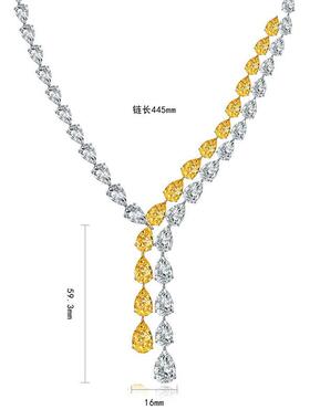 新款925银水滴项链女奢华珠宝