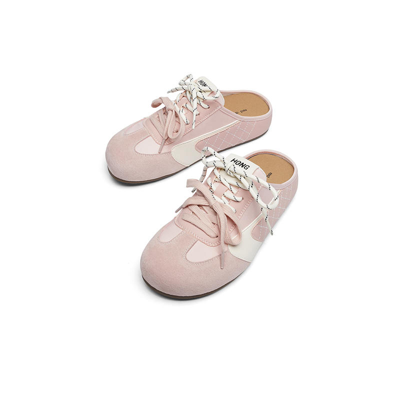 红蜻蜓半拖德训鞋女2025秋季新款女鞋子厚底包头拖懒人外穿勃肯鞋 - 图1