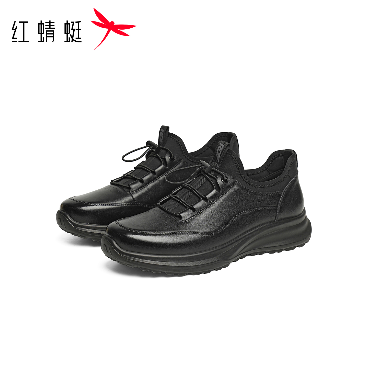 红蜻蜓休闲皮鞋2026春季新款男鞋真皮男士休闲运动鞋爸爸中年人鞋 - 图3