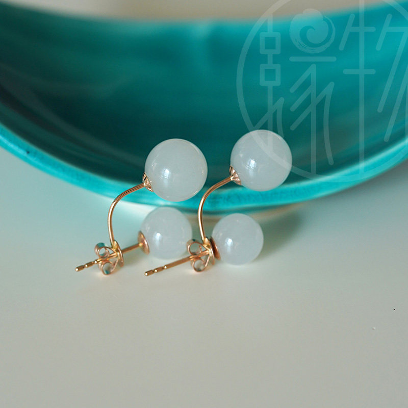 缘物和田玉白玉金镶玉耳钉耳环羊脂玉设计款耳环金镶玉设计款耳环,淘宝优惠券,粉丝福利购,淘宝优惠卷