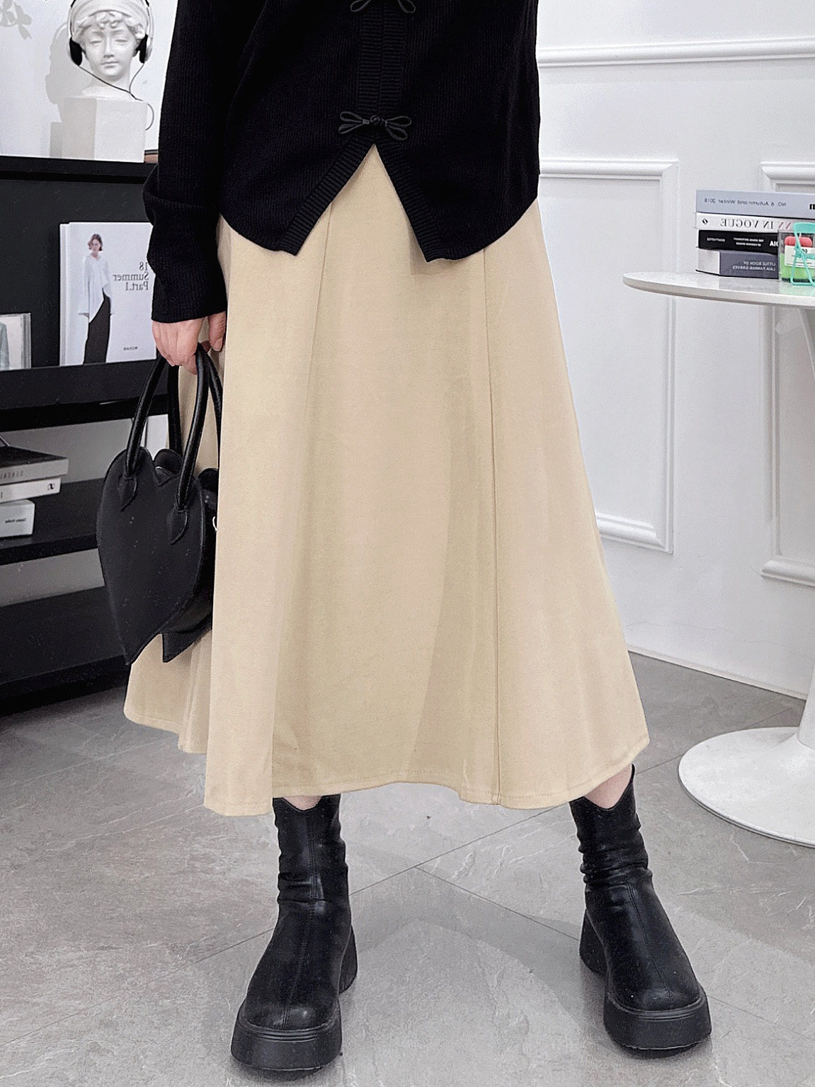 大码胖mm毛呢半身裙女秋冬新款显瘦遮胯高腰中长款a字伞裙子百搭,淘宝优惠券,粉丝福利购,淘宝优惠卷